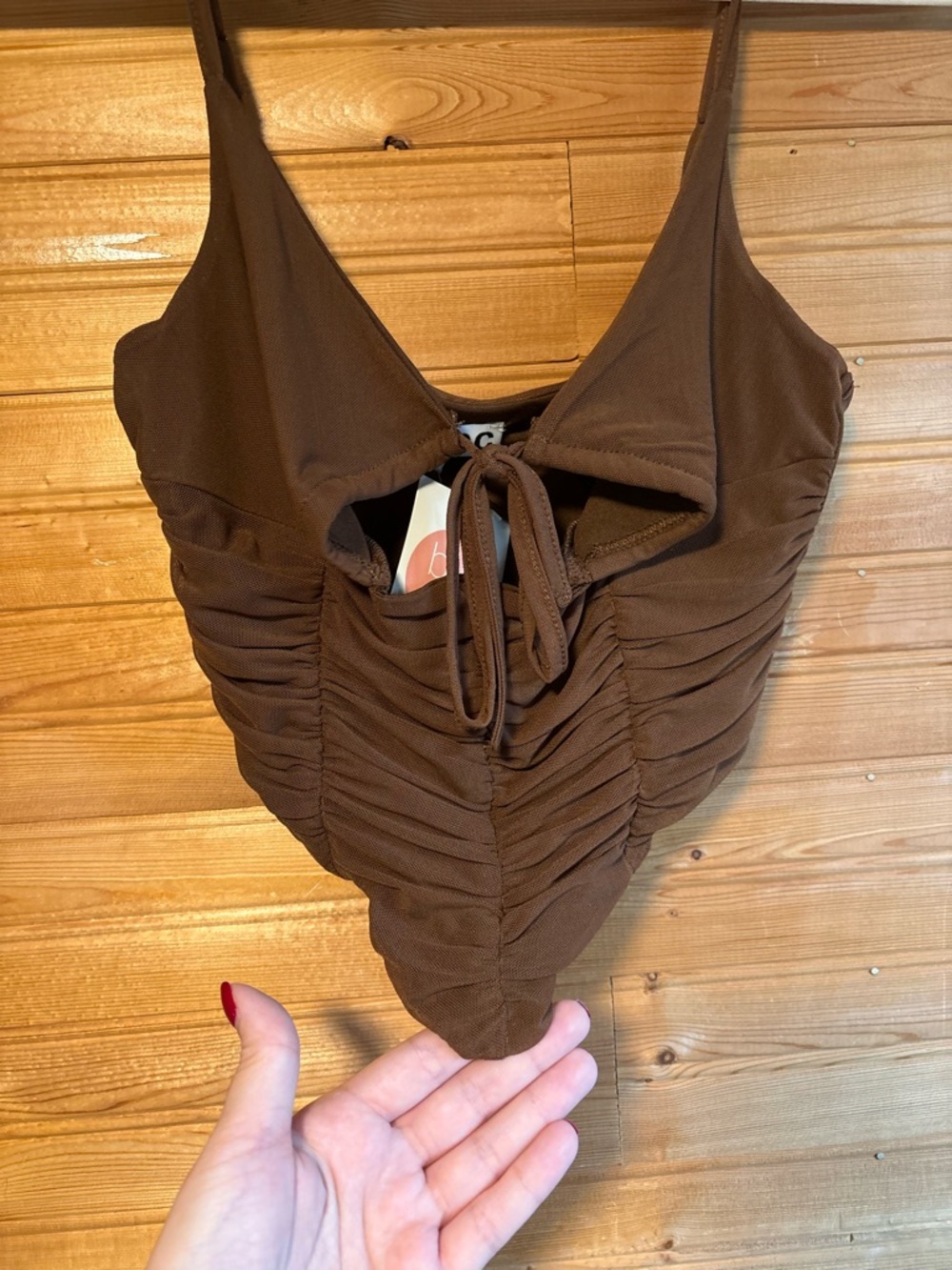 New Brown Corset Style Tank Top - Picture 7 of 14